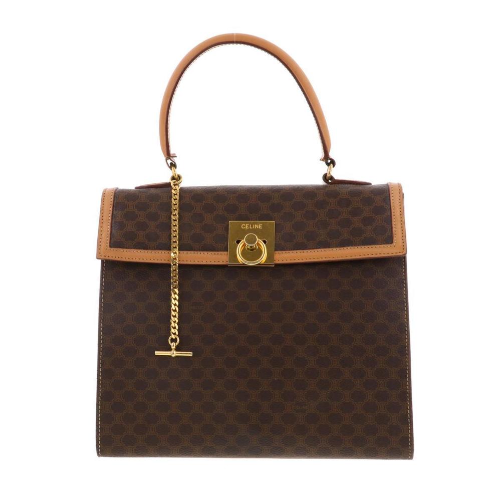 Celine Macadam Chain Lock Top Handle Bag Brown - image 1